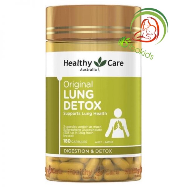 Viên uống giải độc phổi Healthy Care Original Lung Detox 180 viên