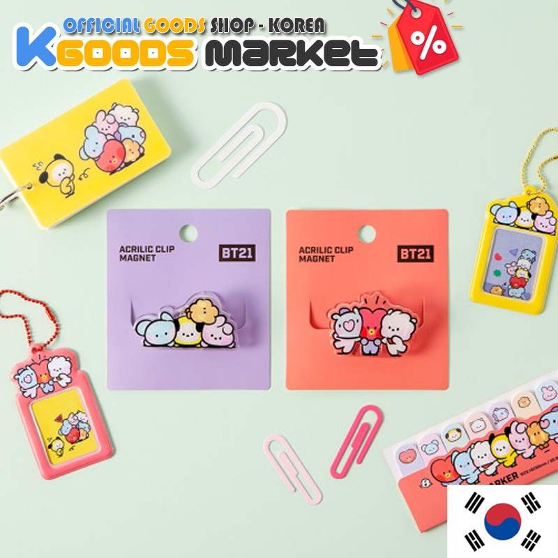 Bộ kẹp nam châm bằng acrylic in hình BTS BT21