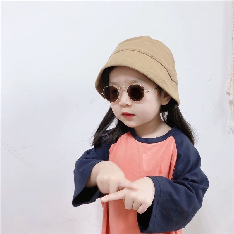 Mũ cho bé - Mũ bucket trơn Qiu Nan nhiều màu siêu xinh vải thô mềm phong cách Hàn Quốc cho bé từ 1-4 tuổi