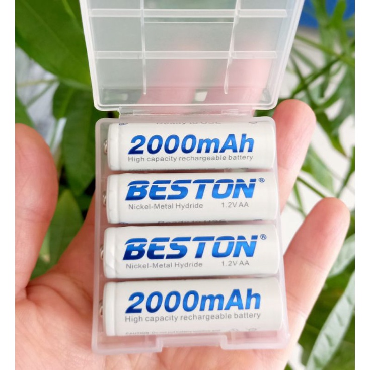 Pin sạc BESTON 1.2V AA AAA và bộ sạc pin 4 khay  BST-C9009 sạc nhanh, tự ngắt, có 2 đèn xanh báo đầy