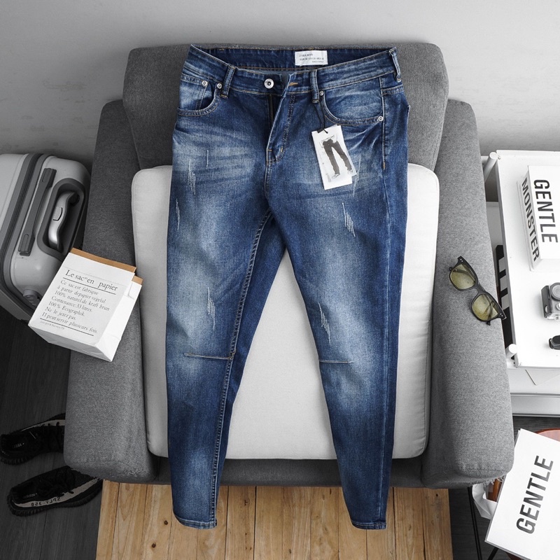 [⚡️Tặng quà⚡️] Quần jean nam nhấn gối jean đẹp co giãn ôm dáng | BigBuy360 - bigbuy360.vn