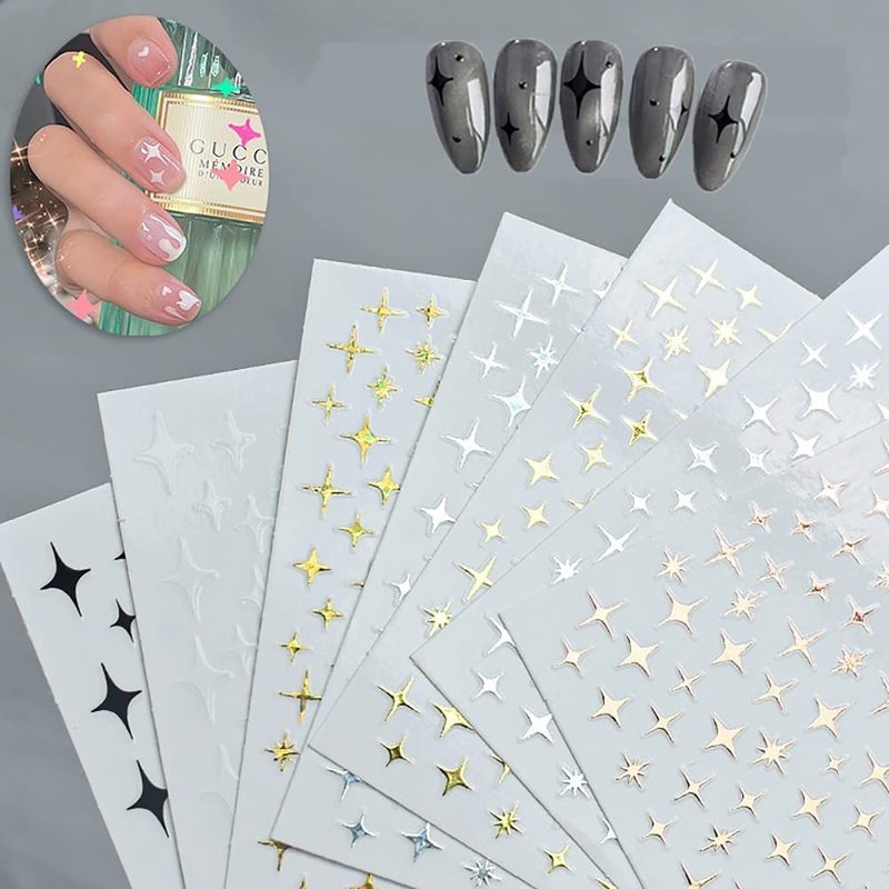 [Hàng mới về] Nhãn dán trang trí móng tay 3D hình ngôi sao lấp lánh