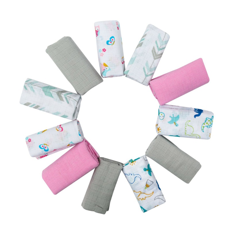 Bộ 4 Khăn Lau Em Bé Mềm Mại Xinh Xắn