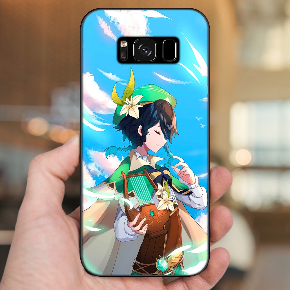Ốp lưng Samsung S8, S8 Plus viền đen in hình Venti Genshin Impact
