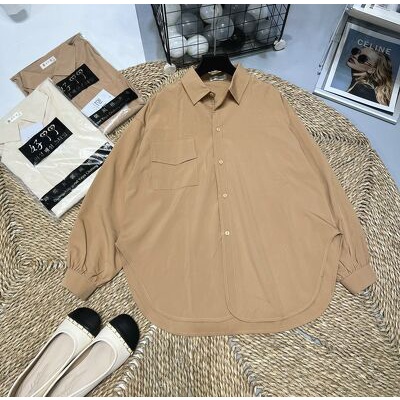 áo sơ mi nữ form rộng bo tay 1 nắp túi vạt đuôi tôm ( Ảnh thật trải sàn)