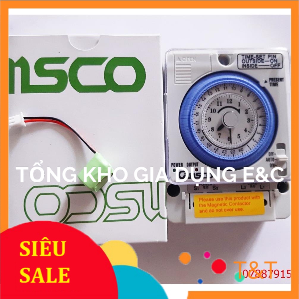 Công tắc hẹn giờ cơ CAMSCO TB35N 15A công suất lớn độ bền cao TẶNG PIN LƯU TRỮ