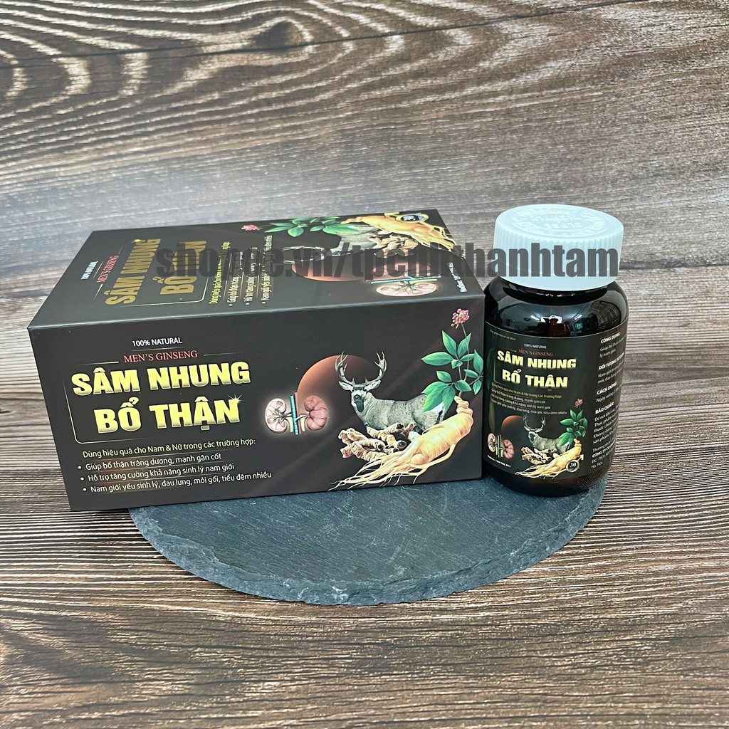 Viên uống SÂM NHUNG BỔ THẬN  tăng cường sinh lý, hỗ trợ giảm xuất tinh sớm, kéo dài quan hệ - Chai 30 viên