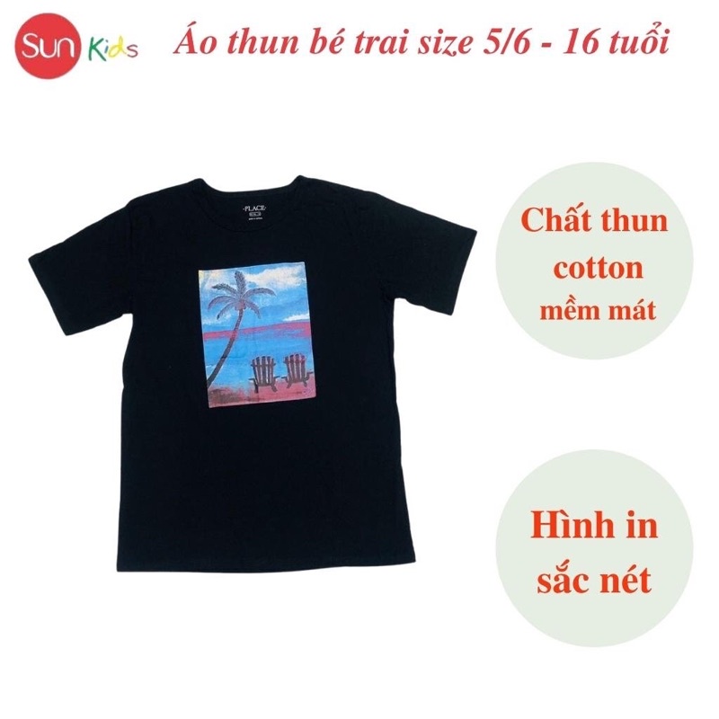 Áo thun bé trai xuất xịn, áo phông cho bé trai, chất cotton, size 5,6-16 tuổi, - SUNKIDS1