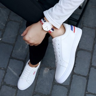 Giày sneaker - GIẦY SNEAKER DA ( TRẮNG ) Thể Thao Nam phong cách Korea