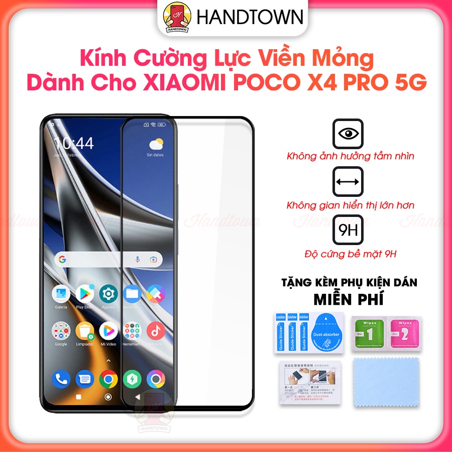 Kính Cường Lực Xiaomi Poco X4 Pro 5G Cường Lực Viền Mỏng Trong Suốt