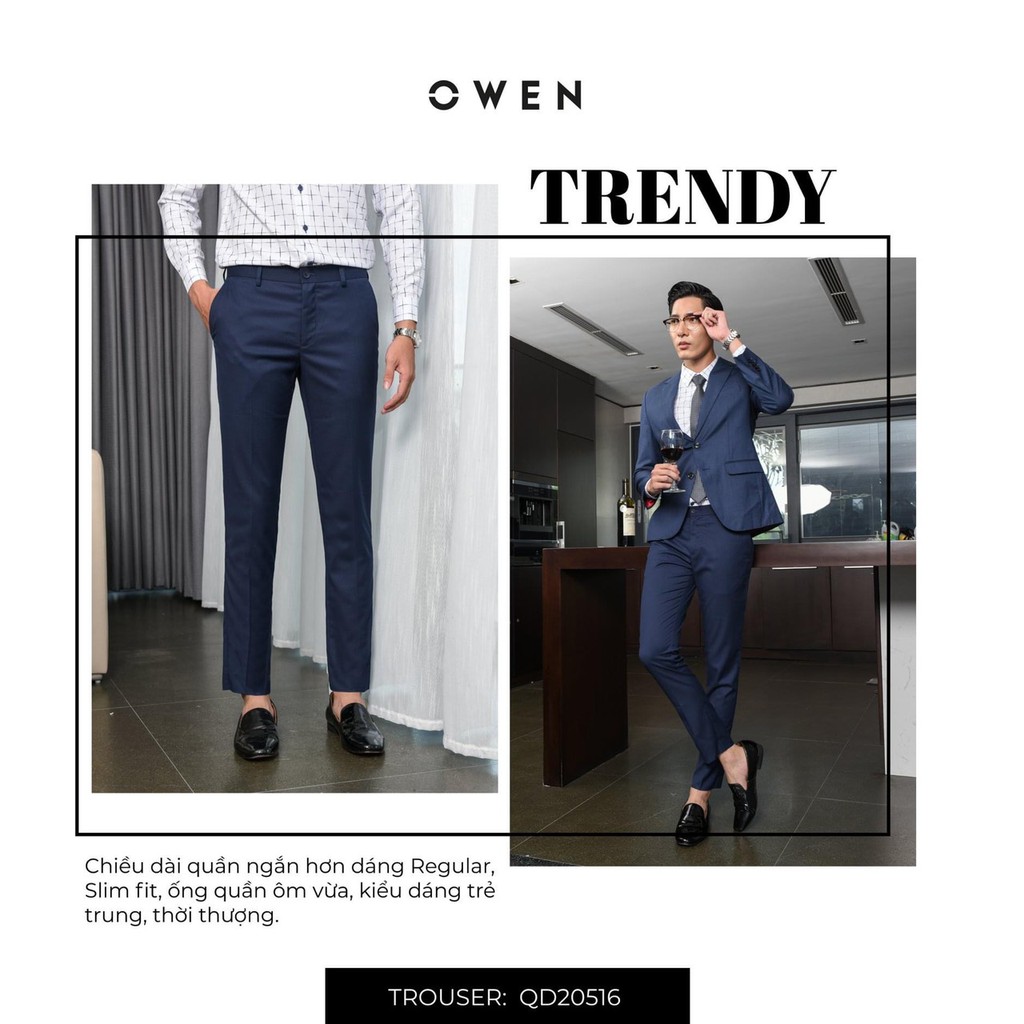 [5 màu]OWEN - Quần âu nam kẻ ca rô dáng TRENDY trẻ trung - quần tây Owen