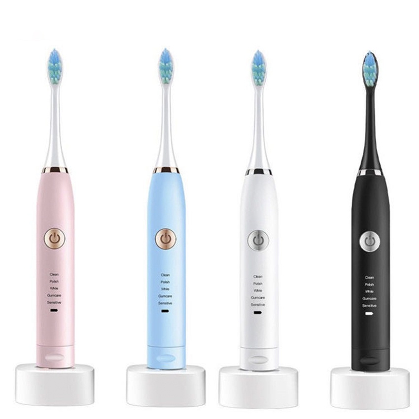 Bàn Chải Đánh Răng Điện Thông Minh Sonic 5 Chế Độ Làm Sạch Sâu Kèm Cáp Sạc USB + 2 Đầu Bàn Chải - G69