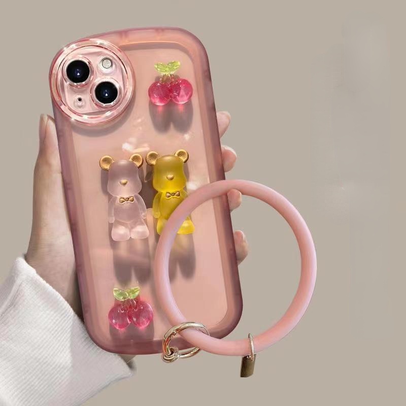 Ốp Điện Thoại Màu Kẹo Thạch Sang Trọng Có Dây Đeo Cổ Tay Cho 7G 8G SE 2020 7P 8P 13 12 11 Pro Max XS Max XR X XS