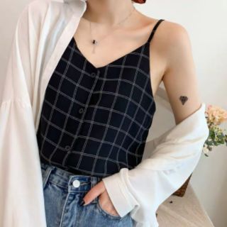 Áo 2 dây kẻ caro