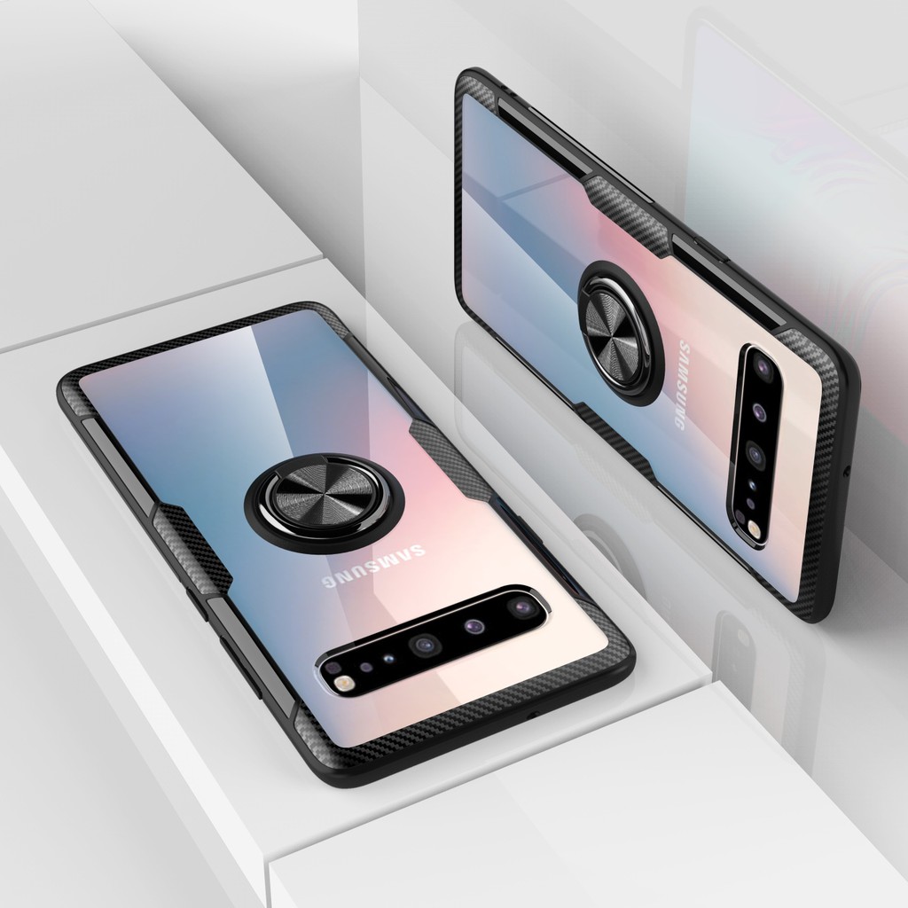 Ốp lưng Samsung S10 5G / S20 FE / S21 FE / S22 Ultra chống sốc giá đỡ Iring lưng trong viền màu