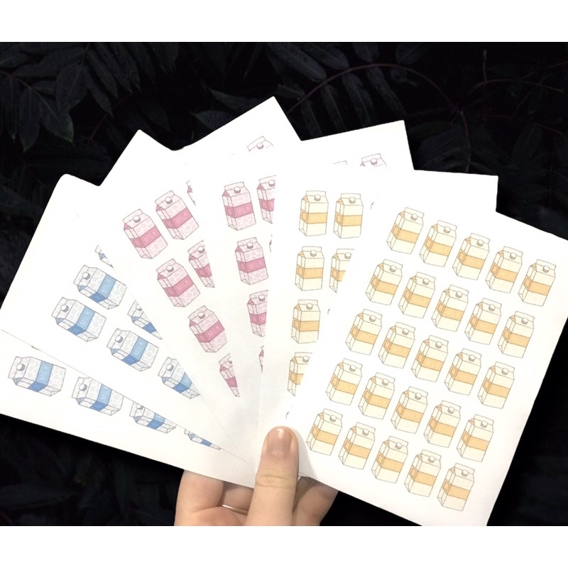 75 hình dán hộp sữa mini( combo 3 tấm)