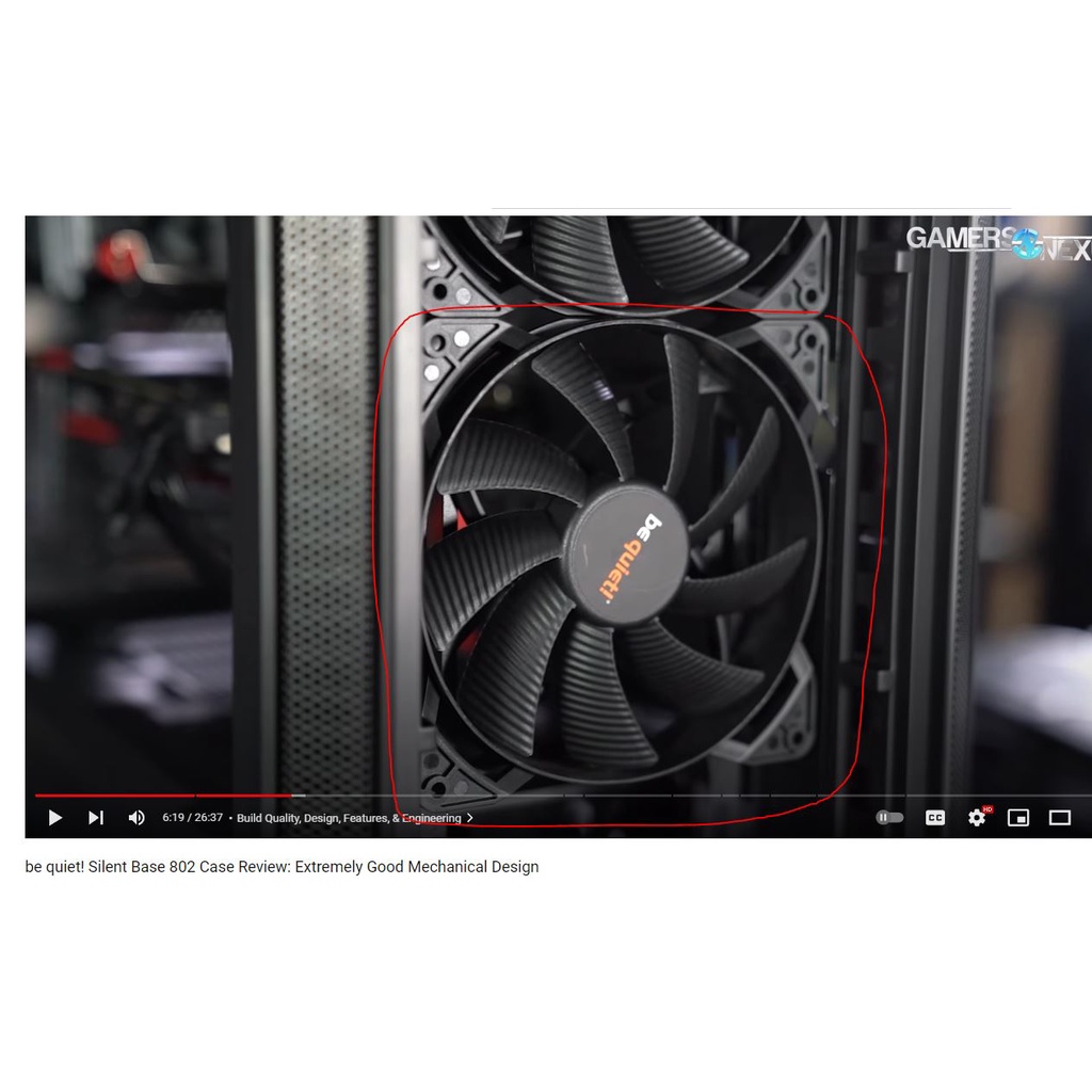Quạt tản nhiệt Be Quiet 14cm tháo rời vỏ case Silent Base 802