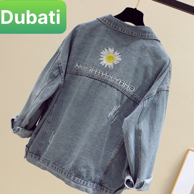 ÁO KHOÁC JEAN CHẤT BÒ NAM CHỐNG NẮNG THÊU HOA CÚC HÀN QUỐC PHONG CÁCH CAO CẤP- DUBATI FASHION