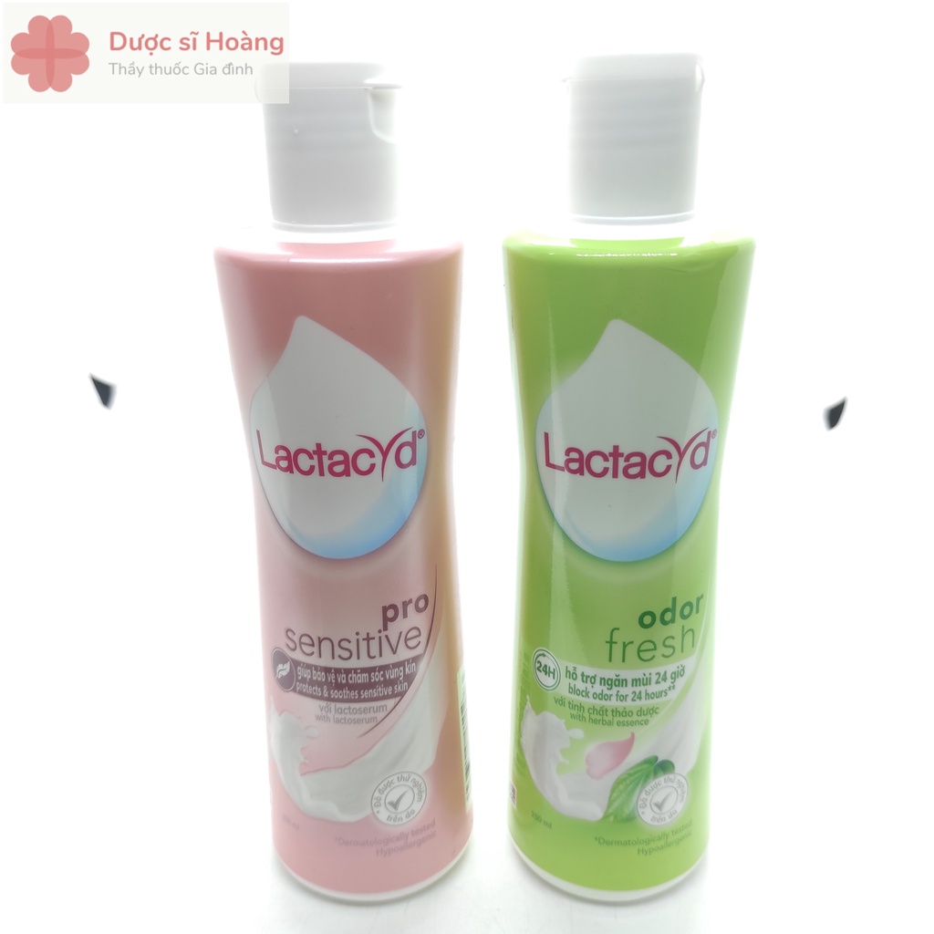 Dung Dịch Vệ Sinh Phụ Nữ Lactacyd Odor Fresh Ngăn Mùi 24H 250ml &amp; Lactacyd Pro Sensitive 250ml