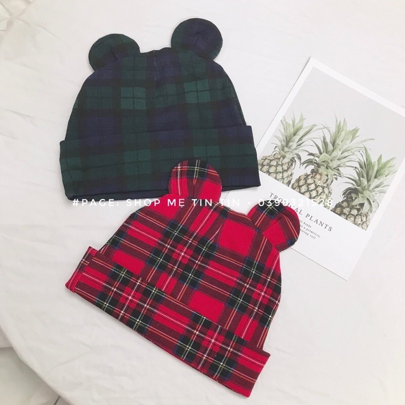 Mũ gấu cotton cho bé 6m-1y