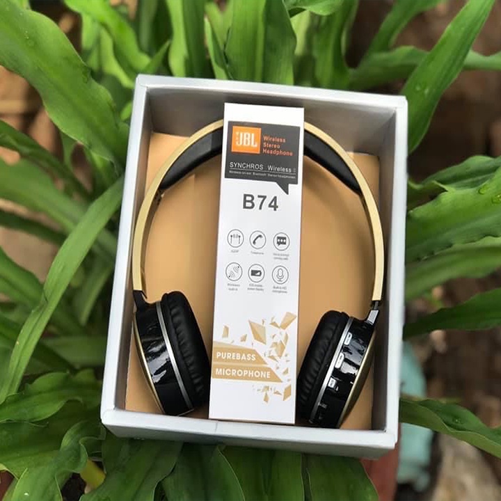 Tai Nghe Nhạc Headphone Bluetooth Chụp Tai Không Dây Có Mic JBL B74 - Tai Nghe Điện Thoại Trùm Tai Blutooth