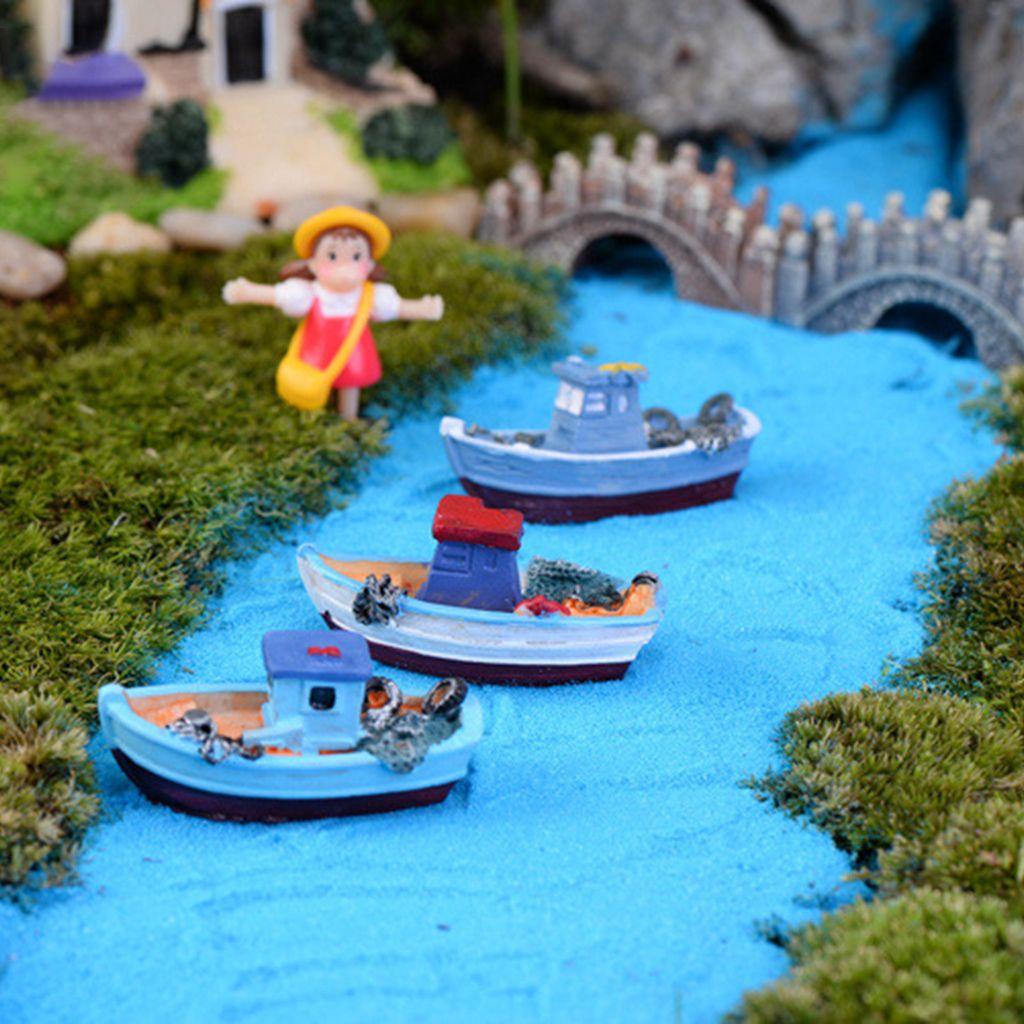 NICKOLAS 1 Đồ trang trí Thuyền Câu Cá Mini Bằng Nhựa Resin Trang Trí Tiểu Cảnh / Nhà Búp Bê / Khu Vườn / Làm Quà Tặng Cho