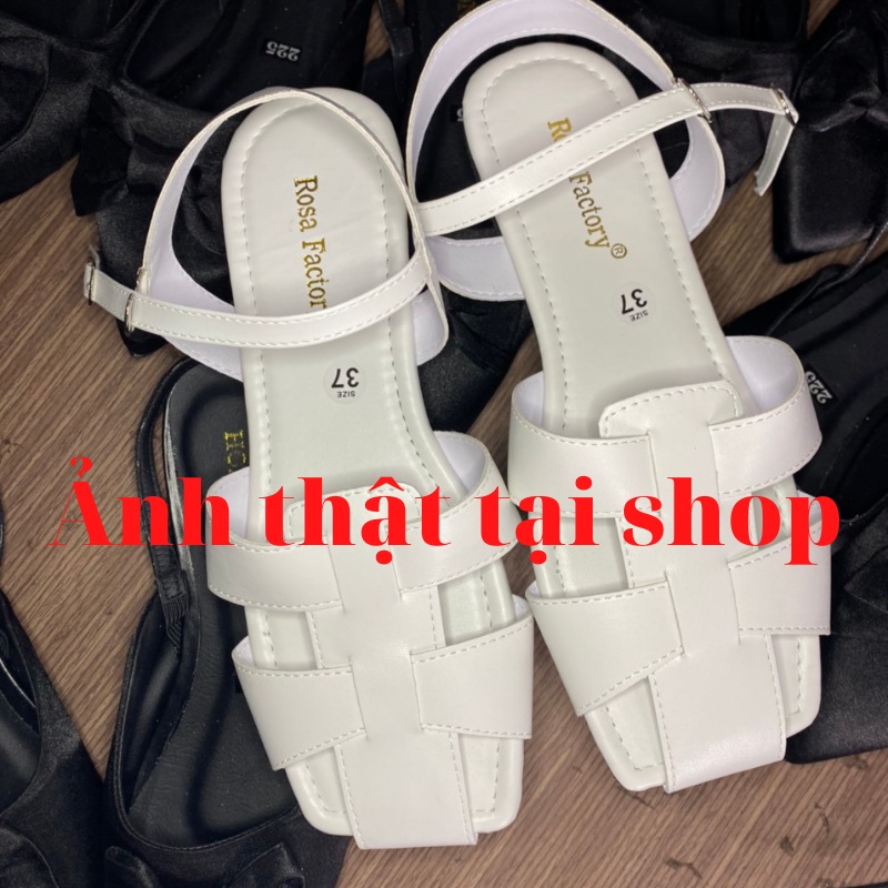 Giày sandal rọ nữ/ giày đế bệt bít mũi vuông rọ   , giaydepxinh.dangmi