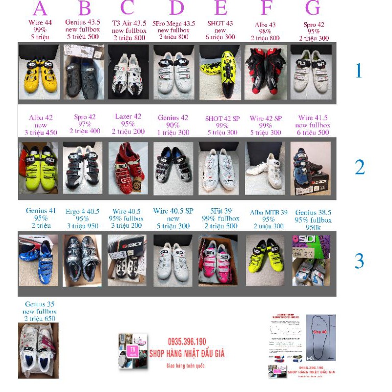 Giày cá xe đạp đua road carbon Sidi made in Italy chính hãng