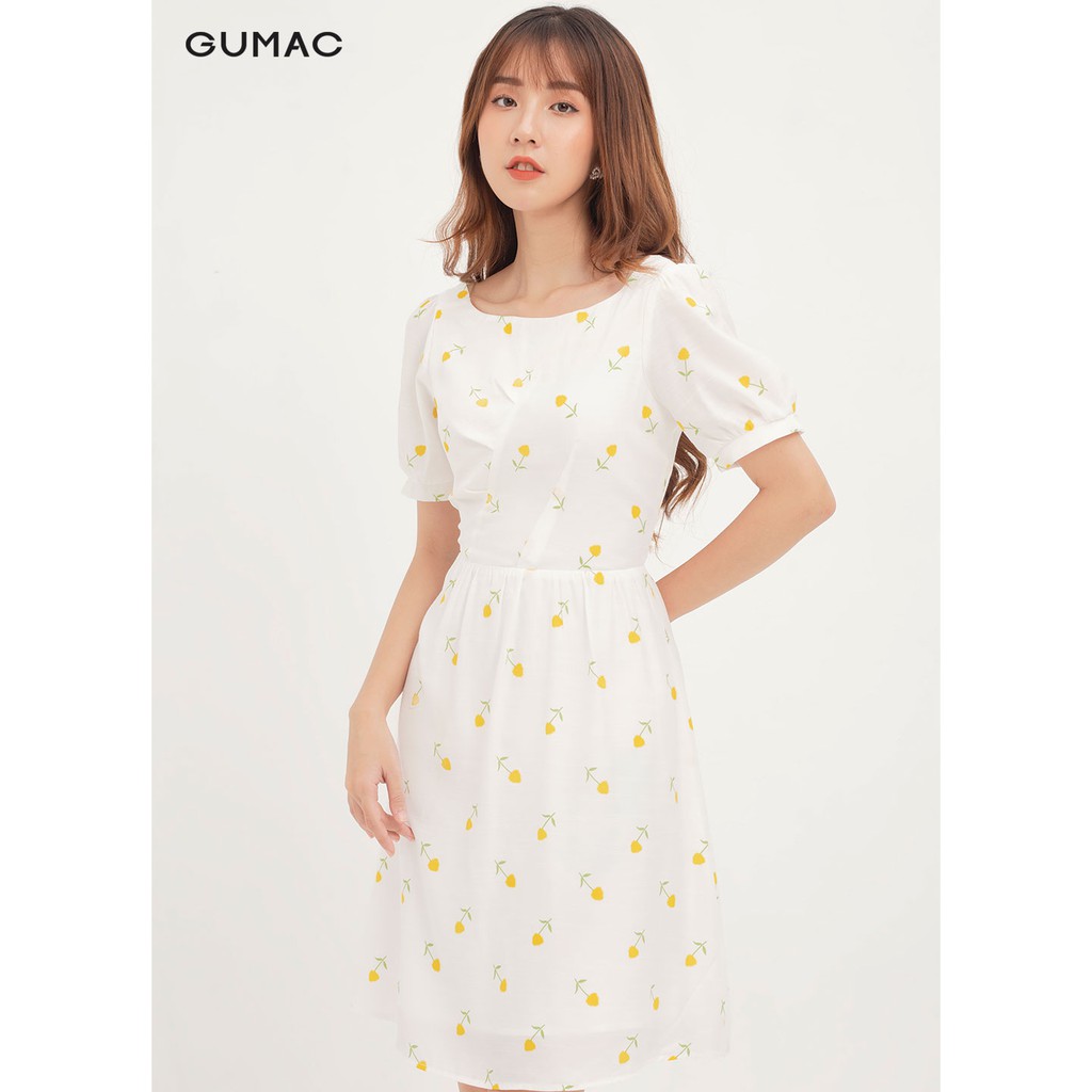 Đầm ôm nữ GUMAC họa tiết hoa basic, đủ màu đủ size DA12165 | BigBuy360 - bigbuy360.vn