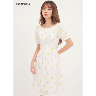 Đầm ôm nữ GUMAC họa tiết hoa basic, đủ màu đủ size DA12165