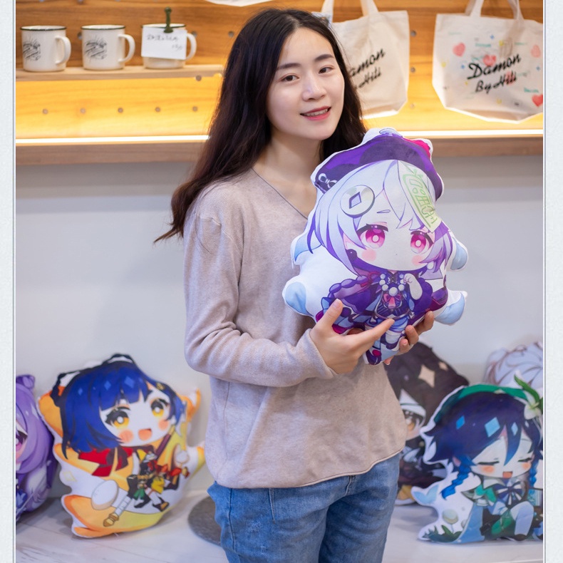 Gối Nhồi Bông Dễ Thương Hình Zhongli Keqing Ganyu Hutao Paimon 42CM Trang Trí Nhà Ở/Văn Phòng