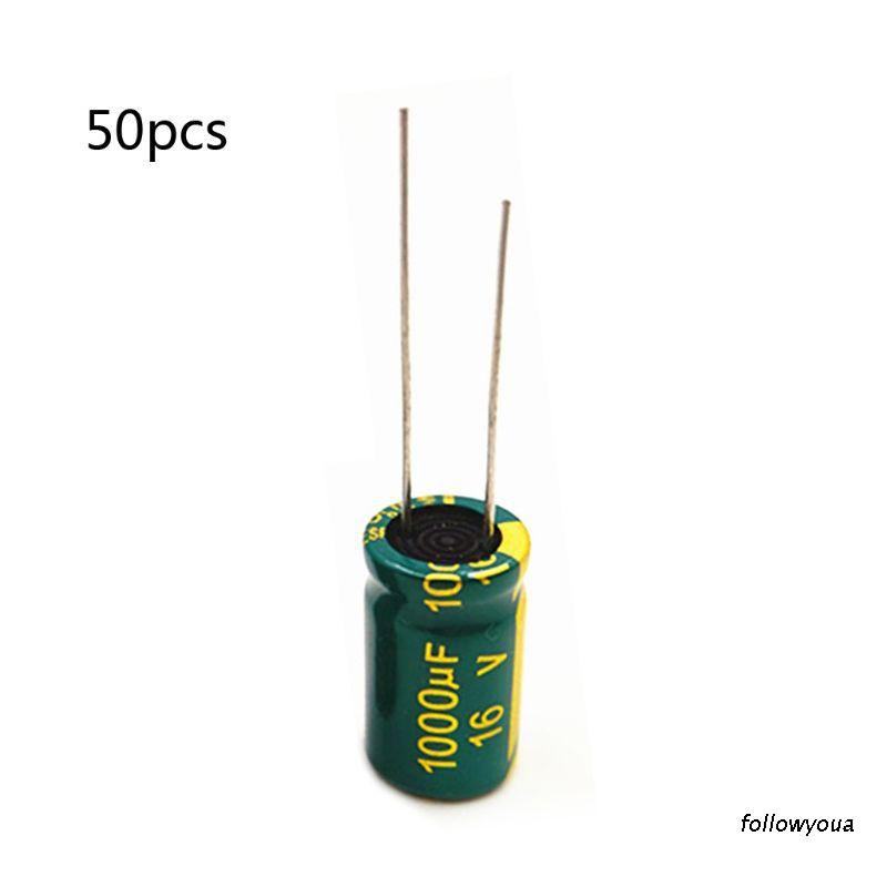 Set 50 Tụ Điện Nhôm 16v 1000uf 20% - 40-105 C 8x16mm Chuyên Dụng