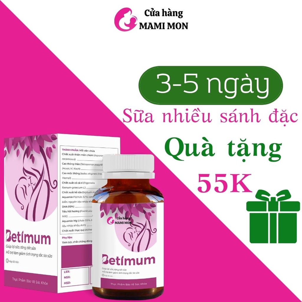 Lợi Sữa Betimum Shop Mami Mon Viên Uống Cốm Ngũ Cốc Lợi Sữa Cỏ Cà Ri Fenugreek