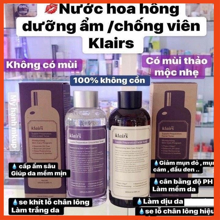 [Hàng Chuẩn]Nước hoa hồng Klairs Supple Preparation Toner 180ml 2 loại G25 | BigBuy360 - bigbuy360.vn