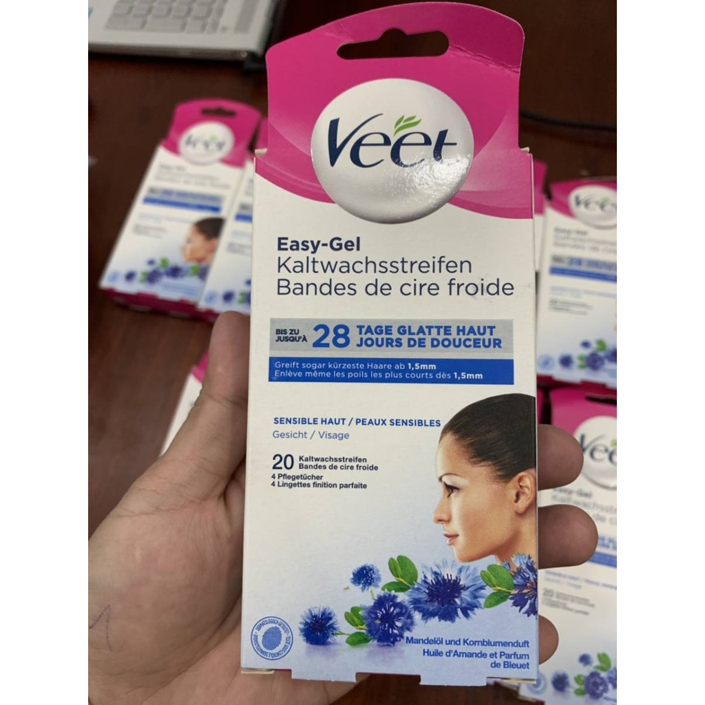 Miếng dán tẩy lông mặt Veet Face Precision Wax Strips