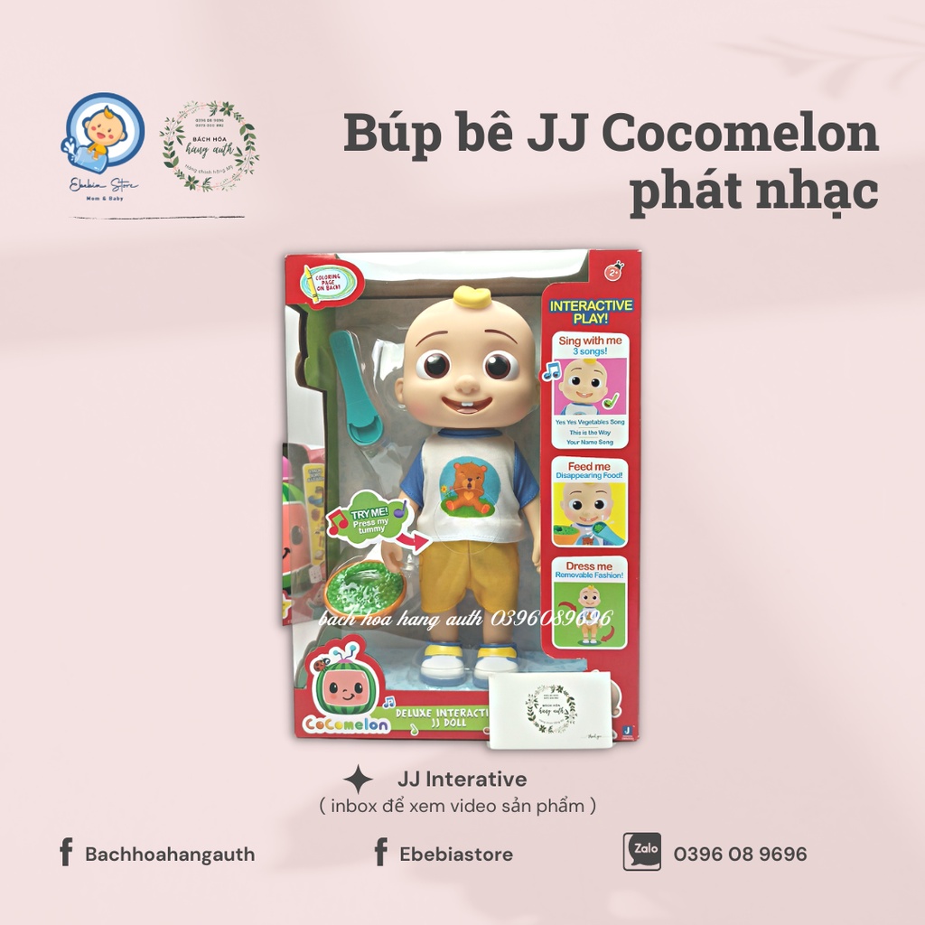 [ Hàng Mỹ ] Đồ chơi búp bê JJ Cocomelon có nhạc chính hãng, giúp bé vừa chơi vừa học tiếng anh hiệu quả