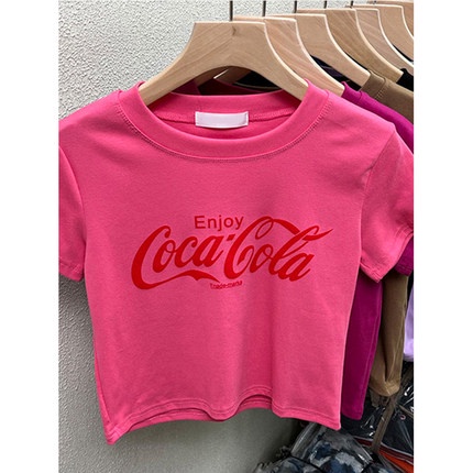 Áo Thun Tay Ngắn Cổ Tròn Form Ôm In Chữ Thời Trang Mùa Hè Cho Nữ