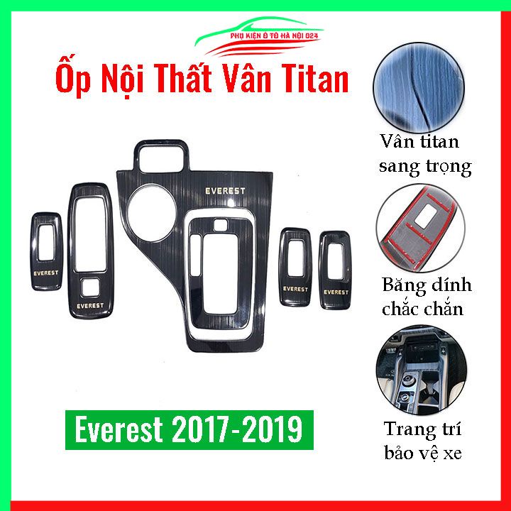 Ốp nội thất cho xe ô tô Ford Everest 2017-2019 vân Titan bảo vệ chống trầy xước và làm đẹp xe