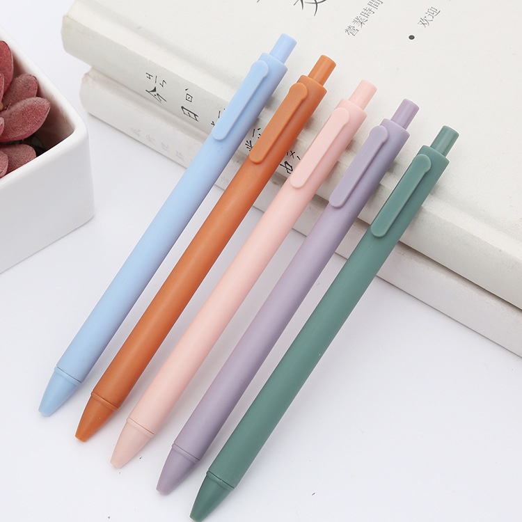 Bút Bi Bấm Mực Đen Màu Sắc Macaron Retro mẫu mới siêu xinh ROSESHOP (C30)