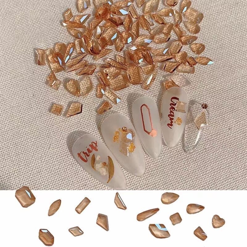 đá chân bằng màu mới mix hình 100 viên gắn móng tay nail