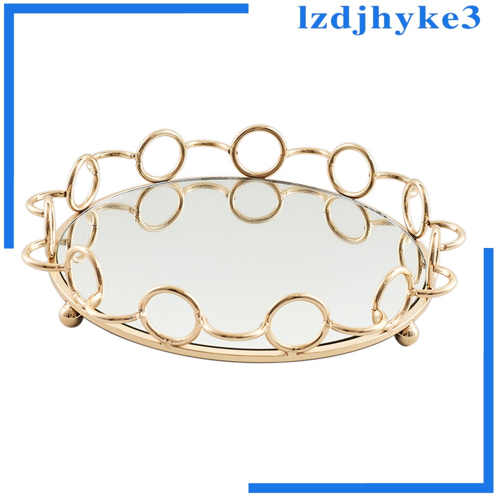 Khay Đựng Nến Bằng Thủy Tinh Tráng Gương Sang Trọng Enjoylife lzdjhyke3