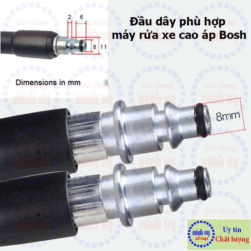 [10M/15M] Dây cao áp đầu cắm nhanh phù hợp các dòng rửa xe AR và một số dòng Bosh, Black &amp;Deck