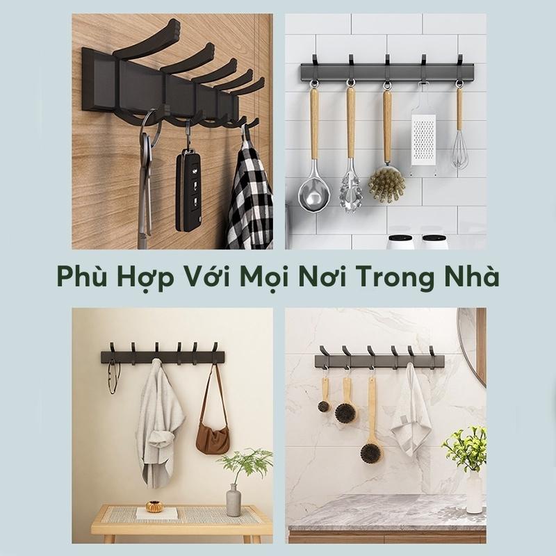 Giá Móc Treo Quần Áo Sơn Tĩnh Điện Dán Tường(Không Khoan Tường),Thanh Treo Quần Áo, Khăn Tắm Phong Cách Hiện Đại