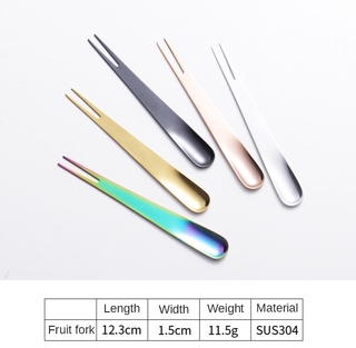 Stainless Steel Fruit Fork Ice Cream Spoon Multicolor