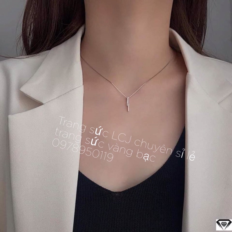 [BẠC CHUẨN] Dây Chuyền Bạc Nữ Thiết Kế Mặt Thanh Dọc Trẻ Trung, Trang Nhã- LC Jewelry