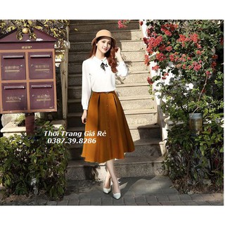 CHÂN VÁY XẾP LY KÈM BELT