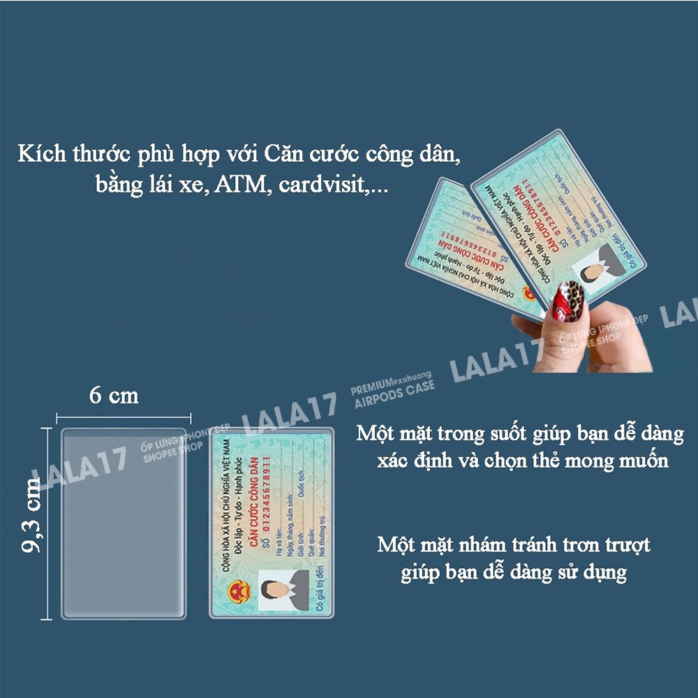 Vỏ Bao Bọc Túi Đựng Thẻ ATM, căn cước công dân bảo quản bằng lái xe, card visit, chứng minh thư [TUI.ATM]