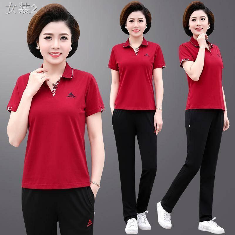 ✺▲❉Phụ nữ trung niên nv mùa hè mặc 30 bộ đồ mẹ 35 bà cô béo 40 đến 45 hơn 50 tuổi quần đùi thể thao cotton <