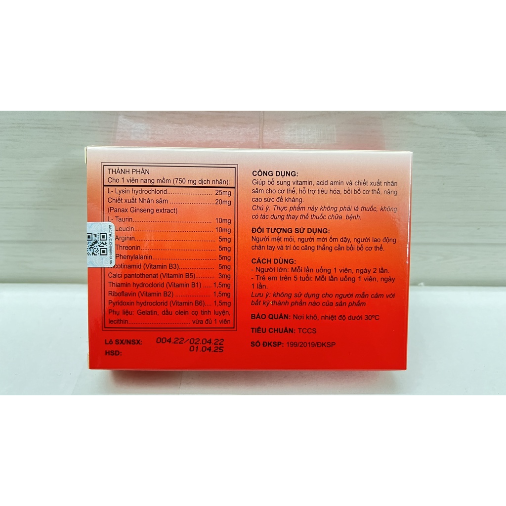 Viên uống Mebiomin Ginseng bổ sung vitamin,acid amin, chiết xuất nhân sâm bồi bổ cơ thể,hỗ trợ tiêu hóa.suckhoechomoinha