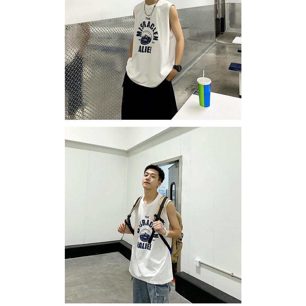 Áo Thun Thể Thao Sát Nách Dáng Rộng Phong Cách Hip-Hop Năng Động Cho Nam